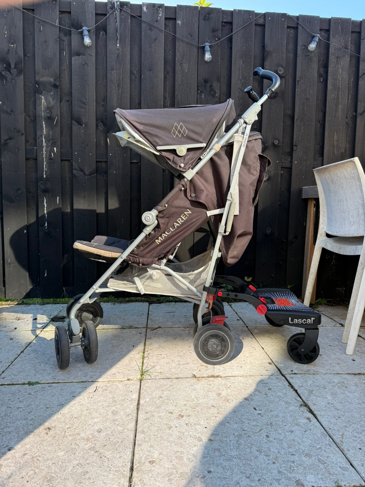 Buggy Maclaren + Lascal buggyboard Maxi, Ophalen, Gebruikt, Maclaren, Regenhoes