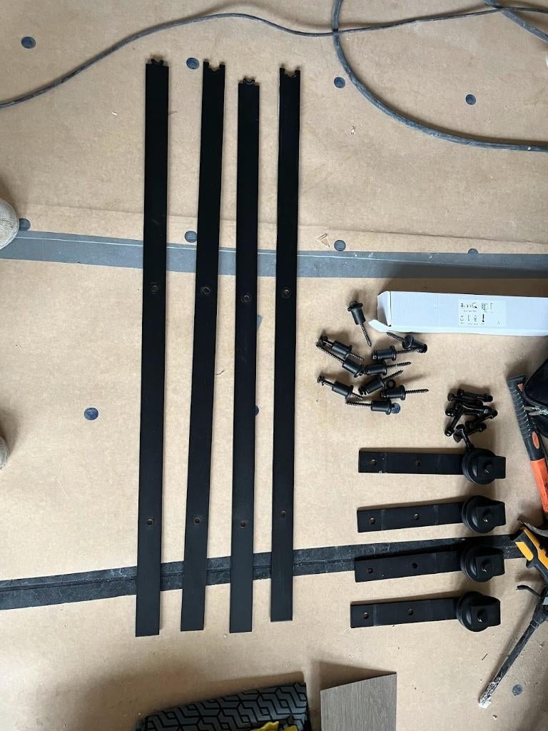 Barndeur beugels en rails, Doe-het-zelf en Verbouw, 120 cm of meer, Binnendeur, Ophalen of Verzenden, Zo goed als nieuw