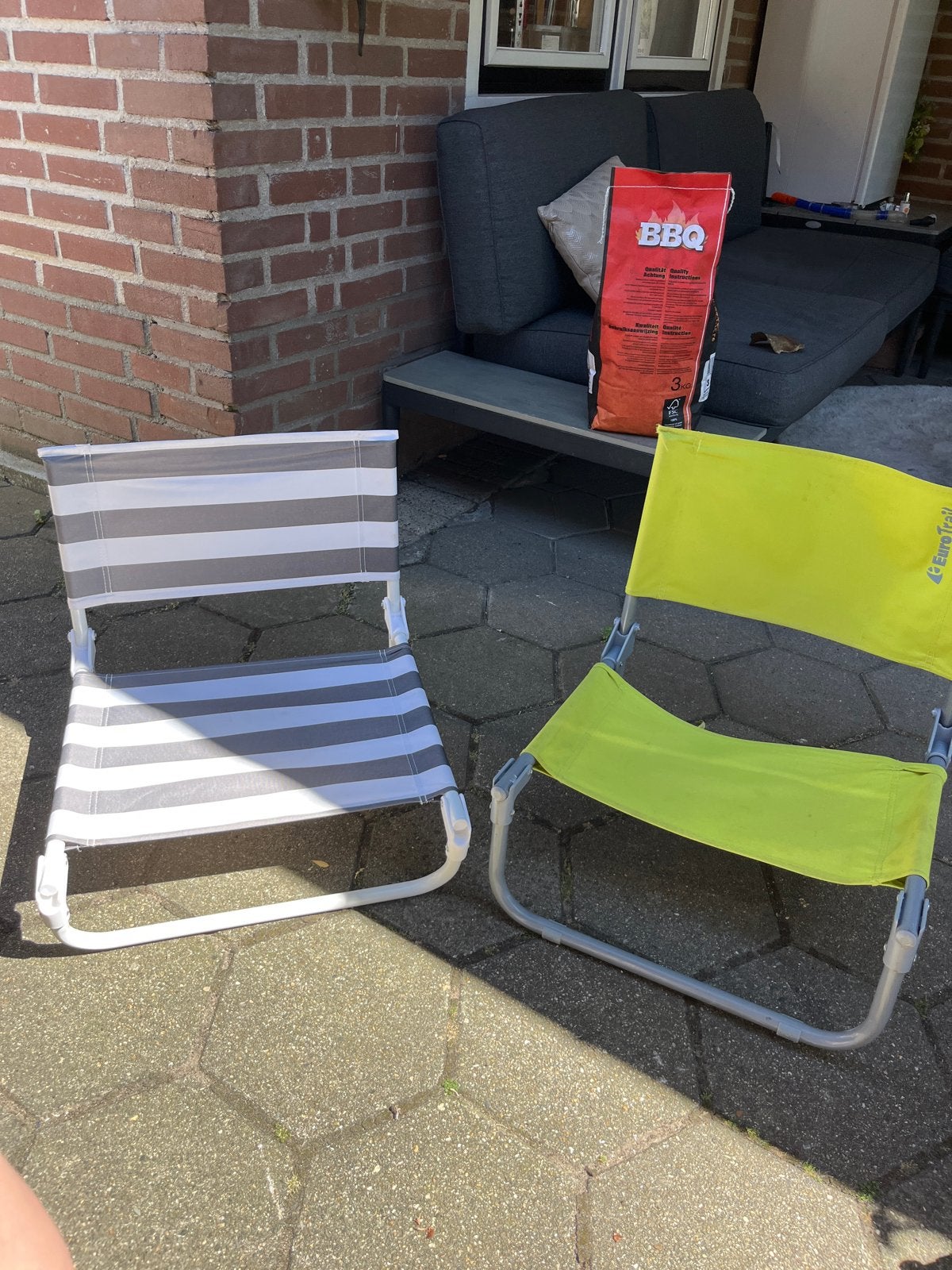 2 Lichtgewicht Strandstoelen - Ideaal voor Strand & Tuin, Tuin en Terras, Tuinstoelen, Ophalen of Verzenden, Gebruikt, Textileen