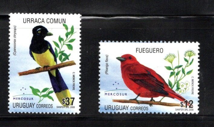 VOGELS POSTFRISSE ZEGELS. Jaar 2008; Uruguay, Ophalen of Verzenden, Postfris, Dier of Natuur