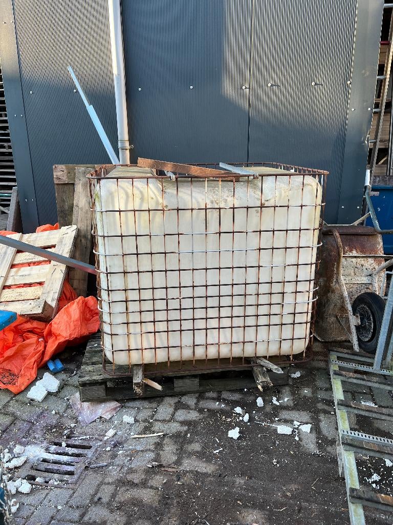 ibc container, Ophalen, Kunststof, Gebruikt, Met kraantje