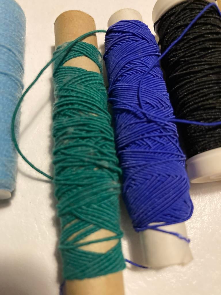 6 Gekleurde Elastiek Rolletjes voor Handwerk en Hobby, Ophalen of Verzenden, Nieuw, Lint, Band of Elastiek