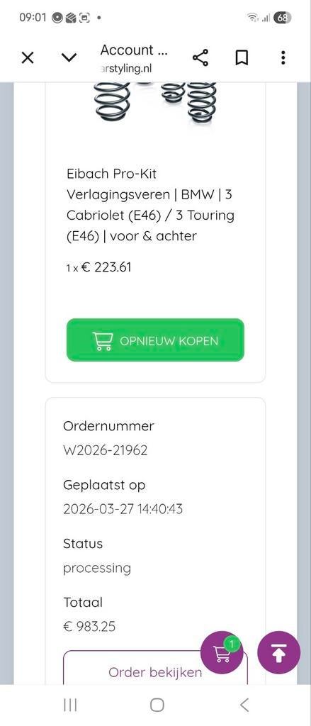Eibach Pro-Kit Verlagingsveren BMW E46 Cabrio/Touring Nieuw, Auto-onderdelen, Ophalen of Verzenden, Nieuw, BMW