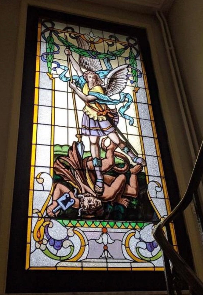 Glas in lood raam, Doe-het-zelf en Verbouw, Glas en Ramen, Ophalen, Zo goed als nieuw, Gevelraam of Ruit, Glas in lood