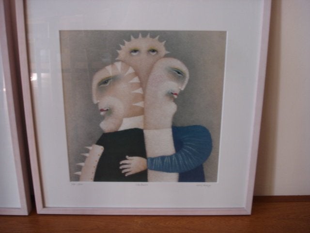 TWEE STUKS Zeefdruk Robert Heijkoop Surrealisme, Antiek en Kunst, Kunst | Litho's en Zeefdrukken, Ingelijst, Ophalen, Personages en Fantasiefiguren
