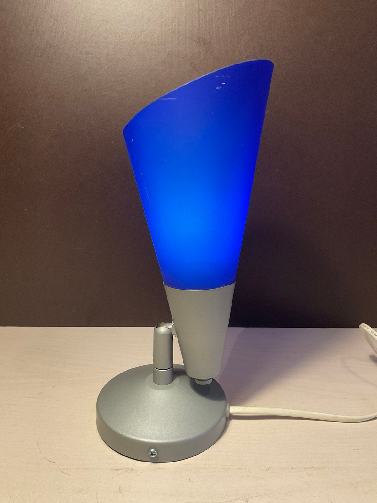 Vintage wandlamp IKEA V9724 blauw glas lamp is draaibaar, Blauw, Vintage, Ophalen of Verzenden, IKEA
