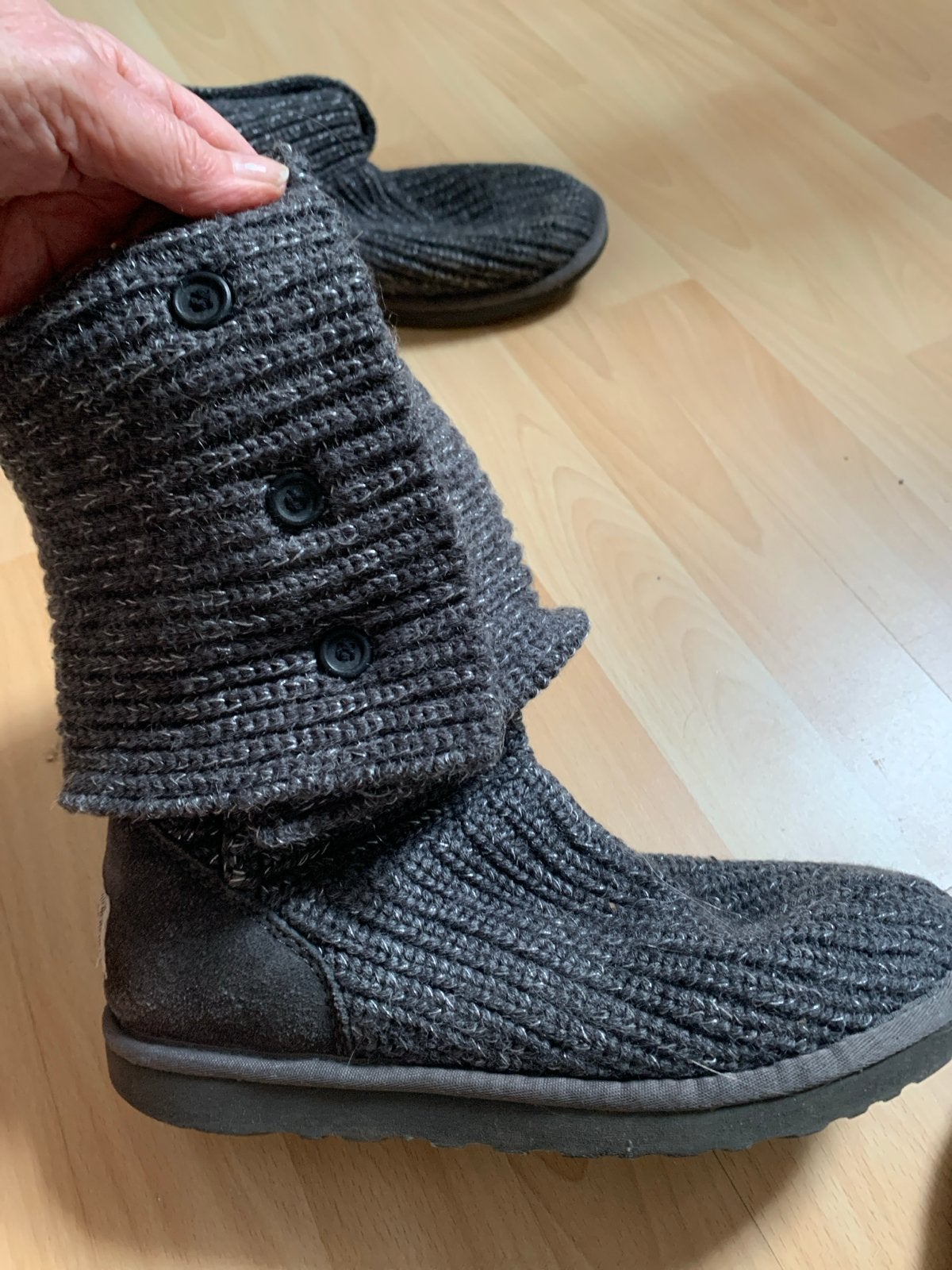 UGG Australia Gebreide Laarzen Maat 40 Grijs, Ophalen of Verzenden, Gedragen, Grijs, Lage of Enkellaarzen