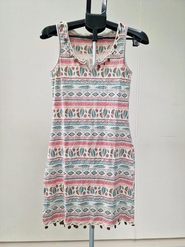 Isla Ibiza Bonita jurk S boho print katoen, Kleding | Dames, Jurken, Maat 38/40 (M), Ophalen of Verzenden, Zo goed als nieuw, Onder de knie