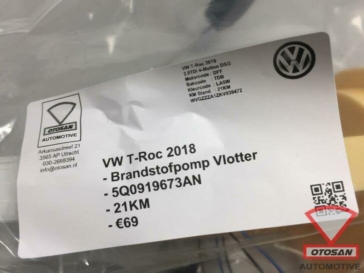vw t roc 2018 vag brandstofpomp vlotter 2.0tdi 5q0919673an, Auto-onderdelen, Gebruikt, Volkswagen, Volkswagen AG, Berliner Ring 2
38440  Wolfsburg, DE