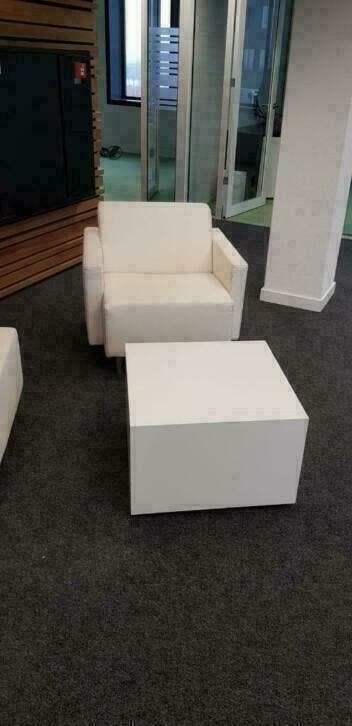 WIT LEDEREN FAUTEUIL MERK GELDERLAND, Ophalen, Gebruikt, 75 tot 100 cm