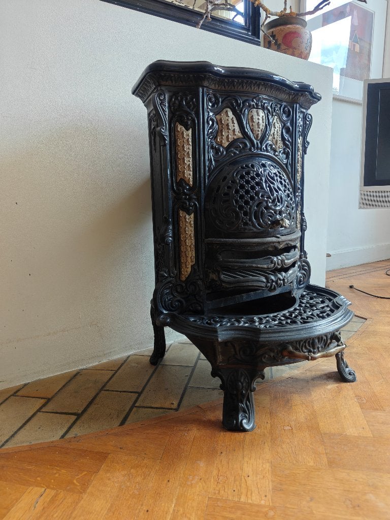 Prachtig Godin antiek kacheltje, werkend. Bijna gratis., Ophalen, Gebruikt, Overige soorten, Vrijstaand