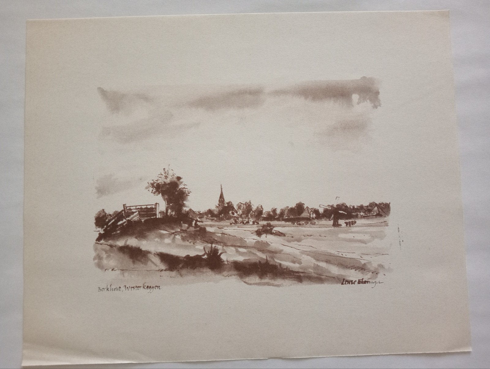 Berkhout Wester Keggen offset prent, Ophalen of Verzenden, Voor 1940, Gebruikt, Overige onderwerpen
