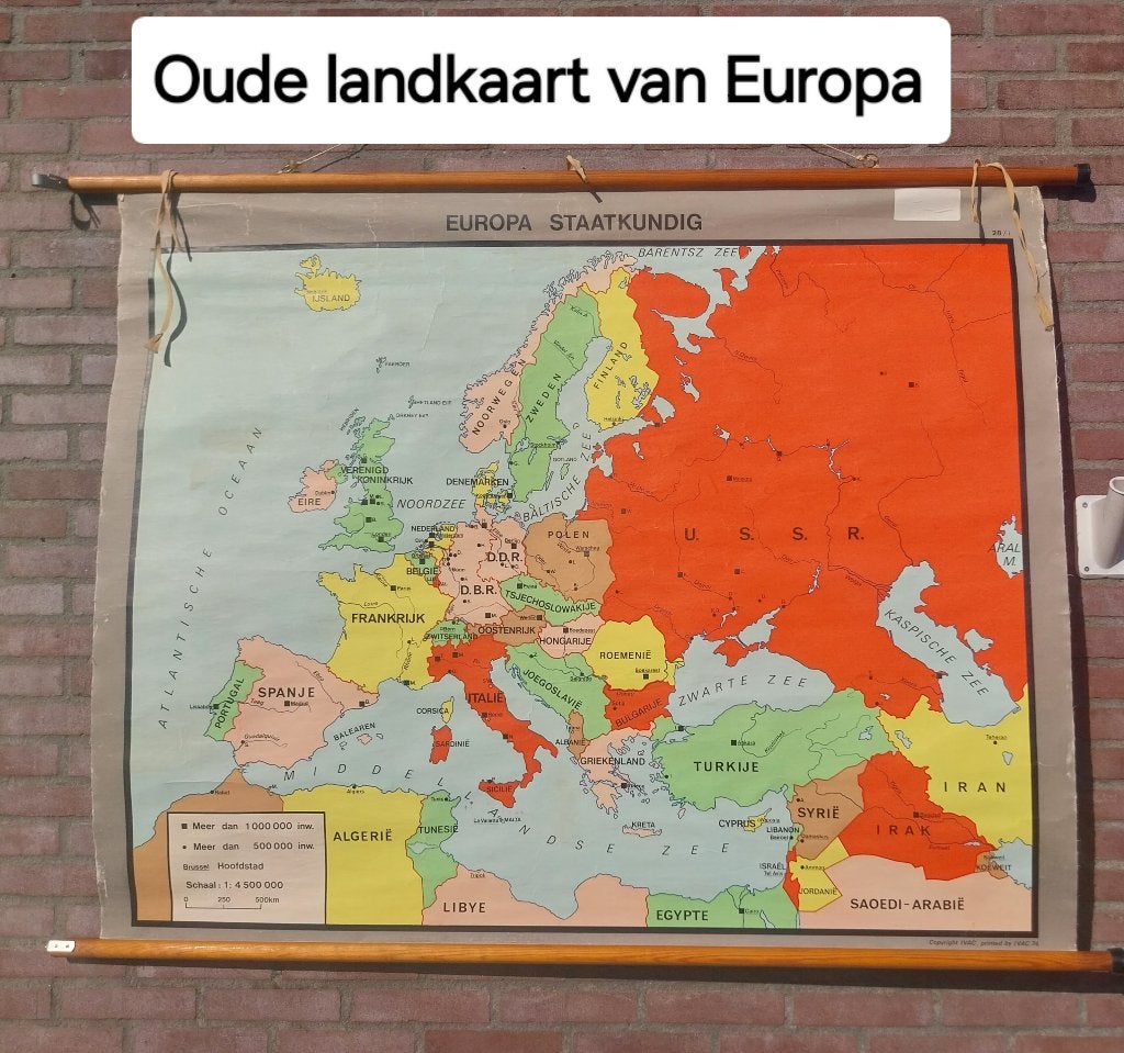 Oude landkaart, Boeken, Atlassen en Landkaarten, Europa Overig, Landkaart, 1800 tot 2000, Ophalen
