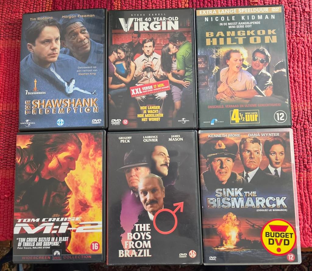 DVD-collectie: The Shawshank Redemption, M:I-2, Bangkok, Vanaf 12 jaar, Ophalen of Verzenden, Gebruikt