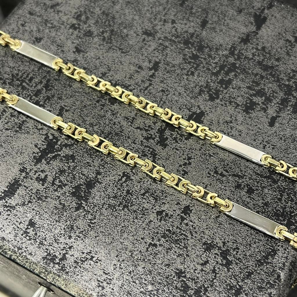 14k gouden ketting massief koningsschakel italy, Ophalen of Verzenden, Zo goed als nieuw, Goud