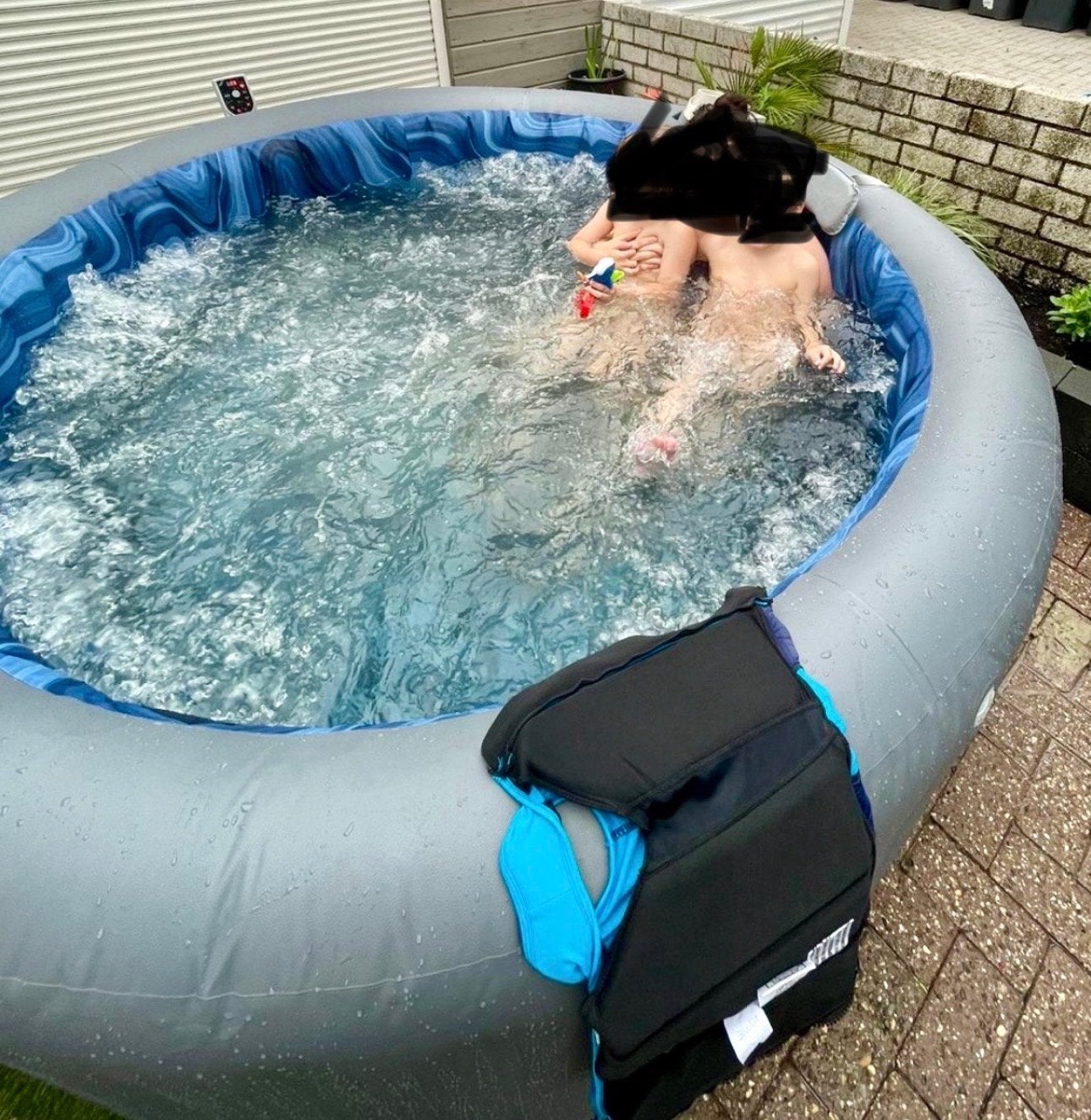 Lay-Z-Spa Santorini Hydrojet Pro opblaasbare jacuzzi, Tuin en Terras, Ophalen, Minder dan 80 cm, Opblaaszwembad, Rond