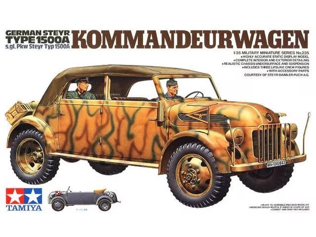 H-652,TAMIYA 1-35,NO,35235,German Steyr Type 1500A Kommandeu, Overige merken, 1:32 tot 1:50, Overige typen, Nieuw