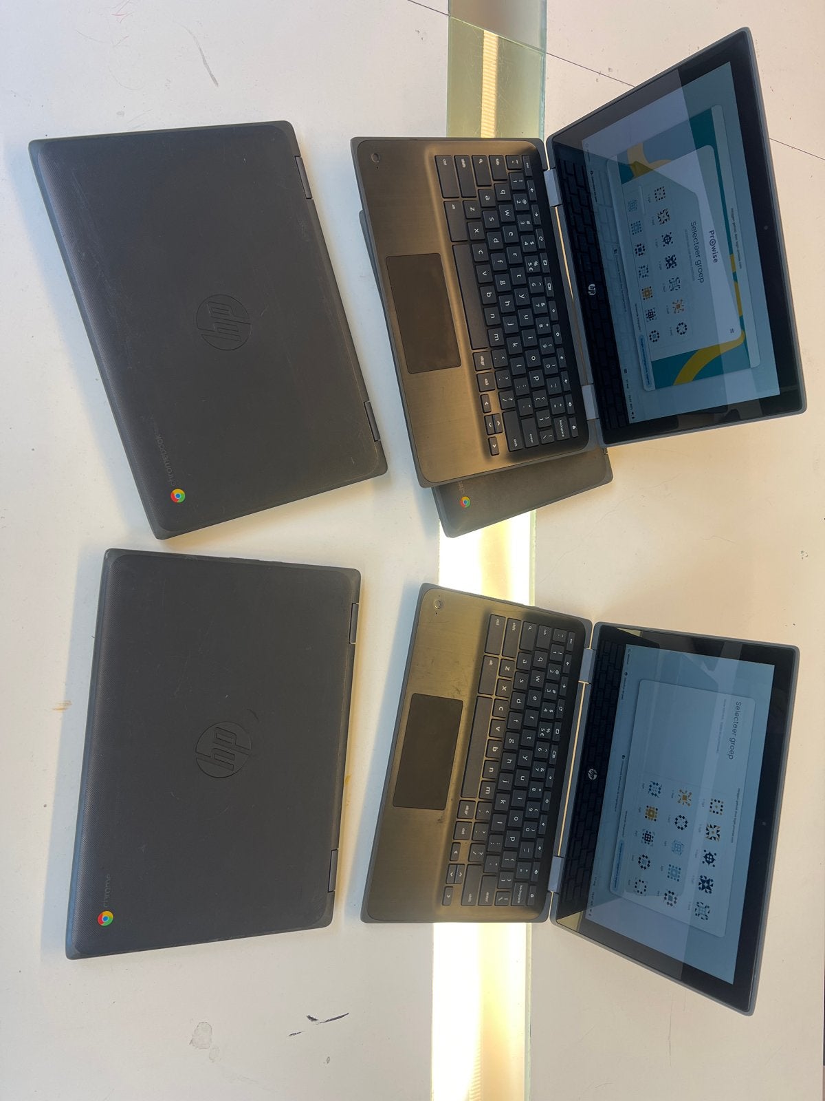 5x HP 360x 11 g3 ee Chromebooks - Volledig Kantelbaar, Ophalen of Verzenden, Touchscreen, Gebruikt, 11 inch