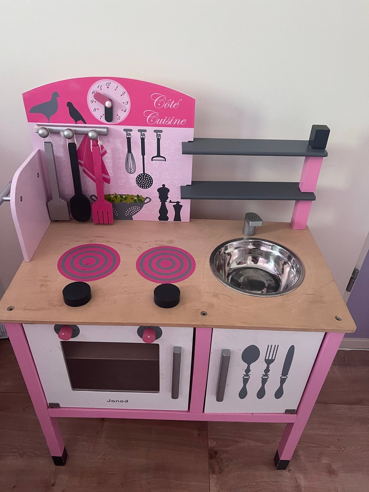 Janod Houten Speelkeuken met Accessoires en Schort, Ophalen, Gebruikt