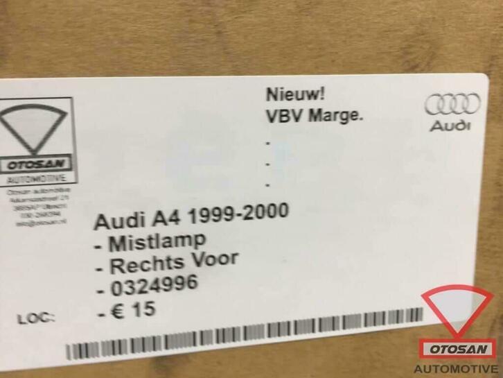 audi a4 1999 mistlamp nieuw! rechts 0324996, AUDI AG, Kundenbetreuung@audi.de, Nieuw, Auto-Union-Strasse 1
85045  Ingolstadt, DE