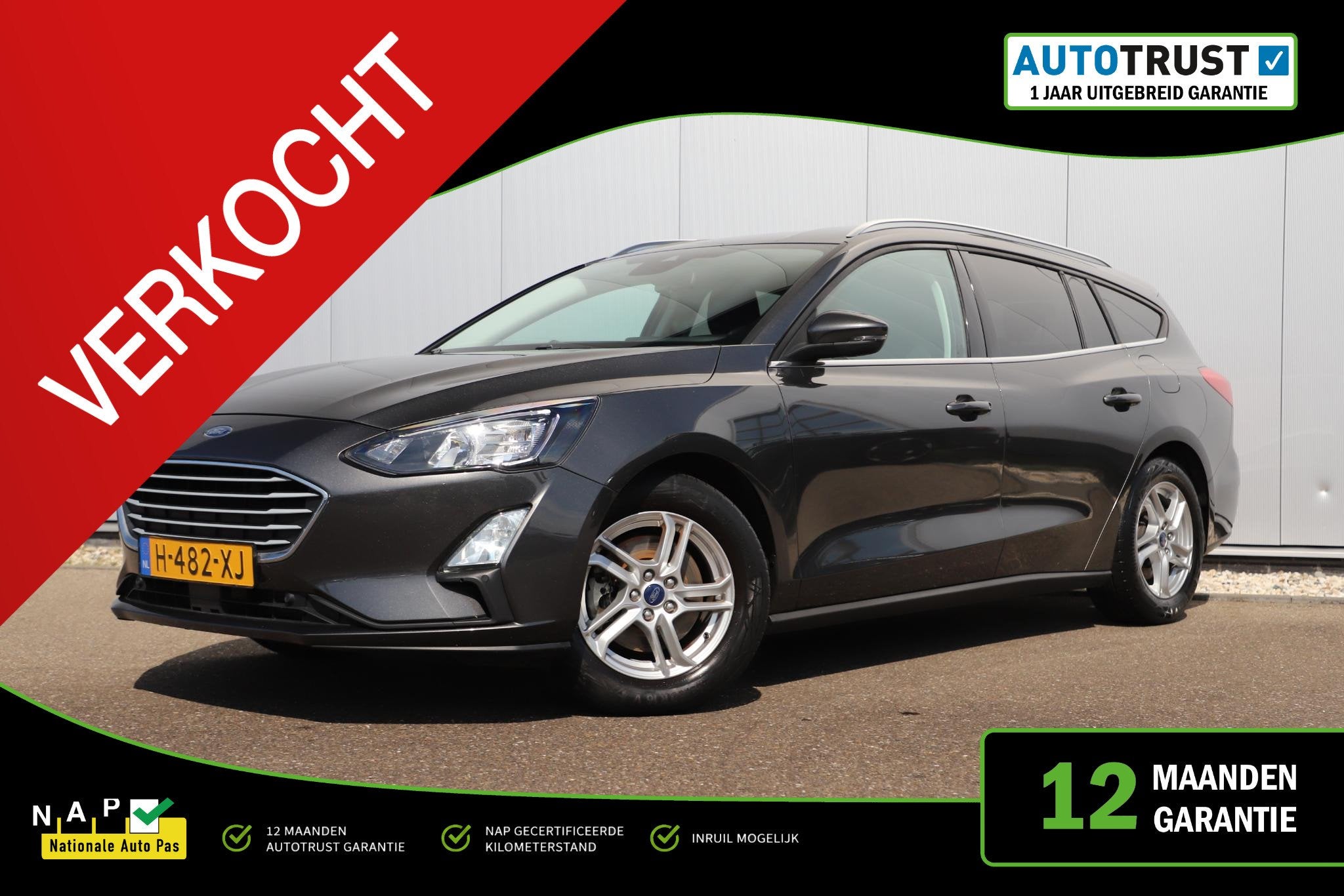 Ford Focus Wagon 1.0 EcoBoost Trend Edition Business Trekhaa, Gebruikt, Euro 6, Met garantie (alle), 1283 kg