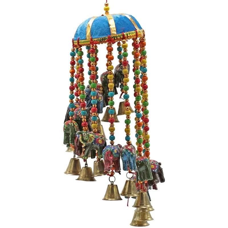 Mobiel – 15 Olifantjes – Katoen – 10 x 40 cm, De Vesting 14 7722 GA Dalfsen, Oosters, Verzenden, Meerkleurig
