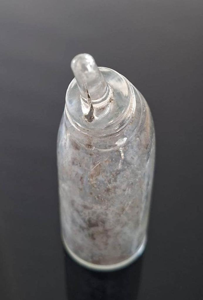 Bodemvondst Glazen Ampul Flesje Druppelaar?, Antiek en Kunst, Ophalen of Verzenden