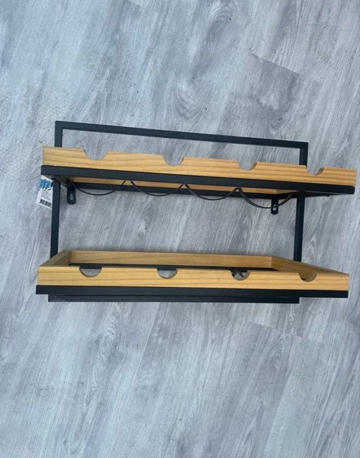 Nieuw Xenos wand wijnrek - hout en metaal, Ophalen, Nieuw, Minder dan 5 flessen, 5 – 50