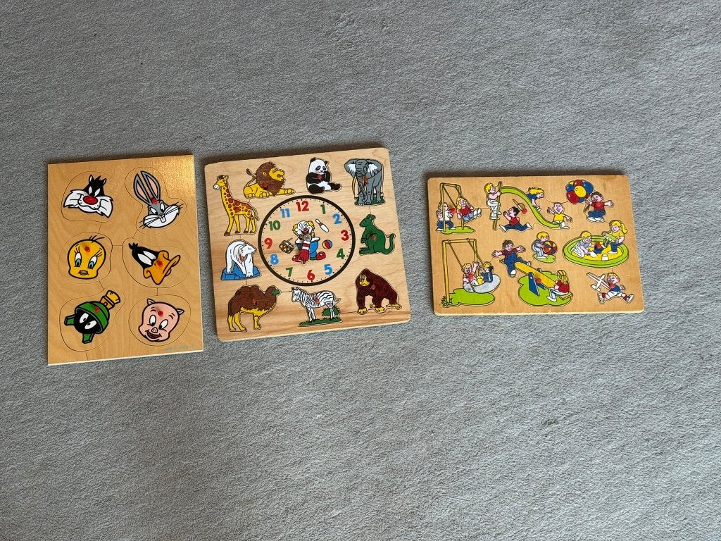 Houten kinder puzzels, Ophalen of Verzenden, Zo goed als nieuw, Van hout, Minder dan 10 stukjes
