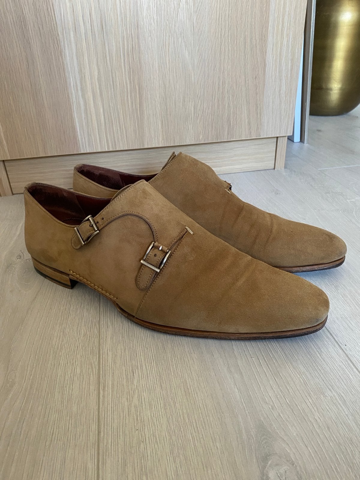 Magnanni gespschoenen suède - maat 44, Bruin, Ophalen of Verzenden, Gespschoenen, Gedragen
