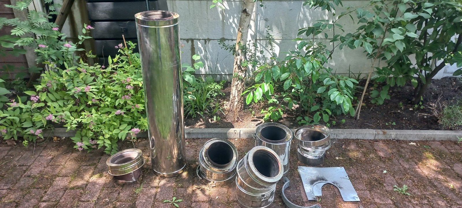 Rookgas afvoer buizen RVS dubbelwandig, Ophalen of Verzenden, 60 tot 150 cm, Overige typen, 80 cm of meer