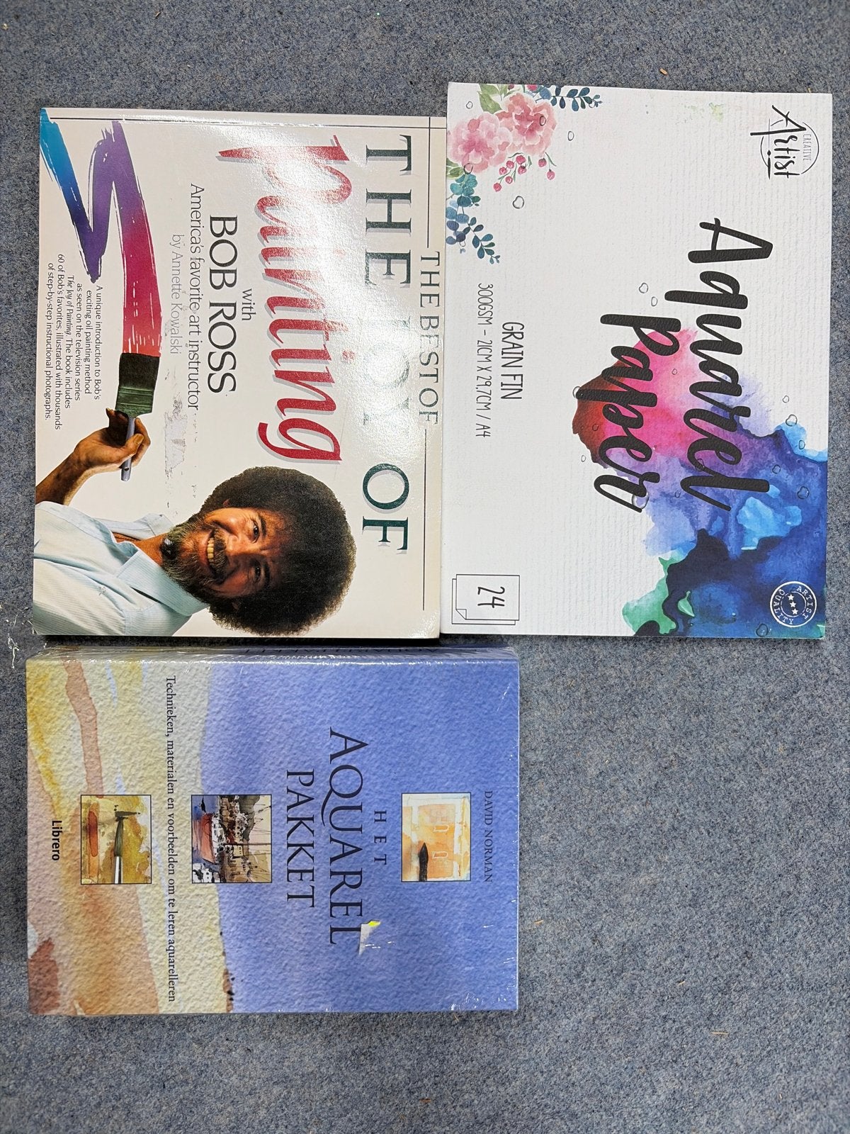 Bob Ross Boeken, Aquarel Pakket & Aquarel Papier, Ophalen of Verzenden, Gebruikt, Overige typen
