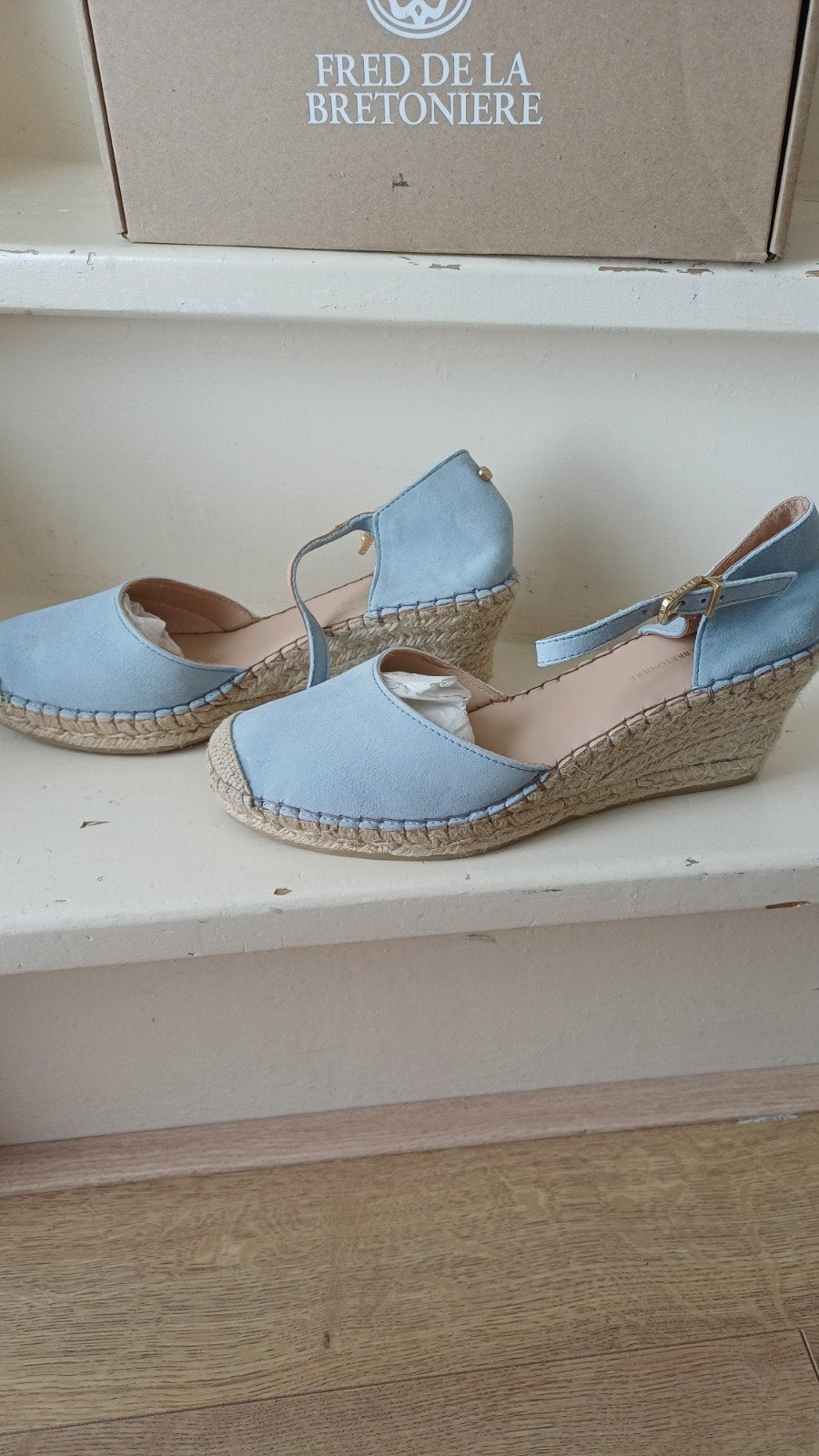 Fred de la Bretoniere Espadrille Sleehak Maat 42, Kleding | Dames, Schoenen, Fred de la Bretoniere, Blauw, Nieuw, Ophalen of Verzenden