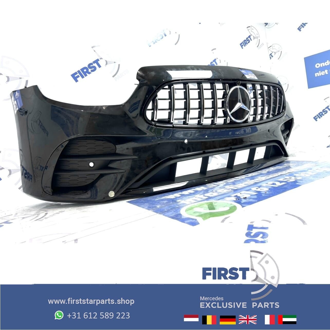 W213 W238 E43 E53 FACELIFT AMG VOORBUMPER ZWART  E Klasse +, Gebruikt, -, Voor, Ophalen of Verzenden