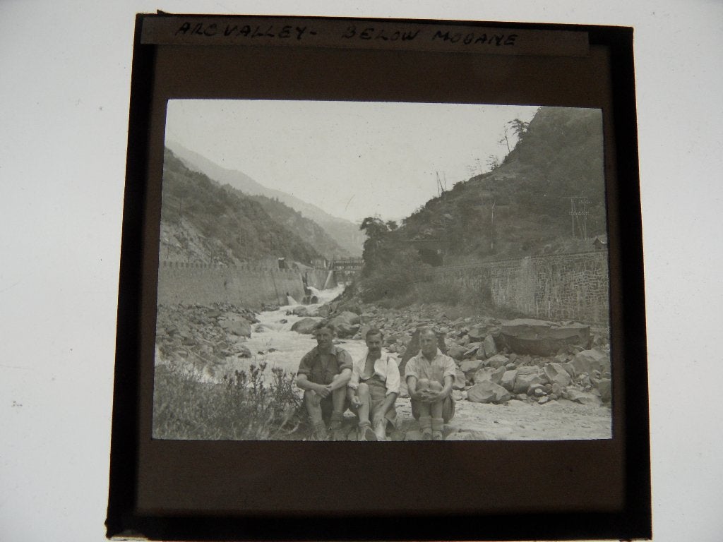 glasdia  arc valley onder modane frankrijk, Foto, Zo goed als nieuw, Voor 1940, Buitenland
