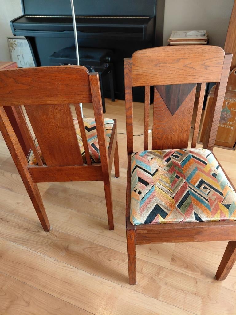 Set van 4 originele jaren '20 eetkamerstoelen, Antiek en Kunst, Antiek | Meubels | Stoelen en Banken, Ophalen
