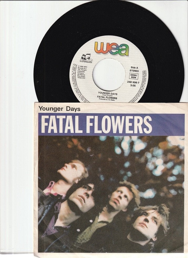 FATAL FLOWERS   -   YOUNGER DAYS   //   WHITE MUSTANG  [7''], 7 inch, Zo goed als nieuw, Pop, Fotohoes