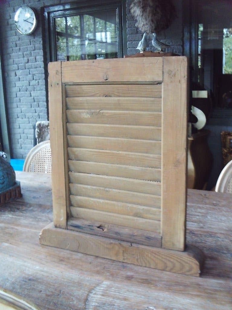 Houten louvre luik/raamluik - 60x54 cm, Ophalen, Gebruikt, Bruin, Hout