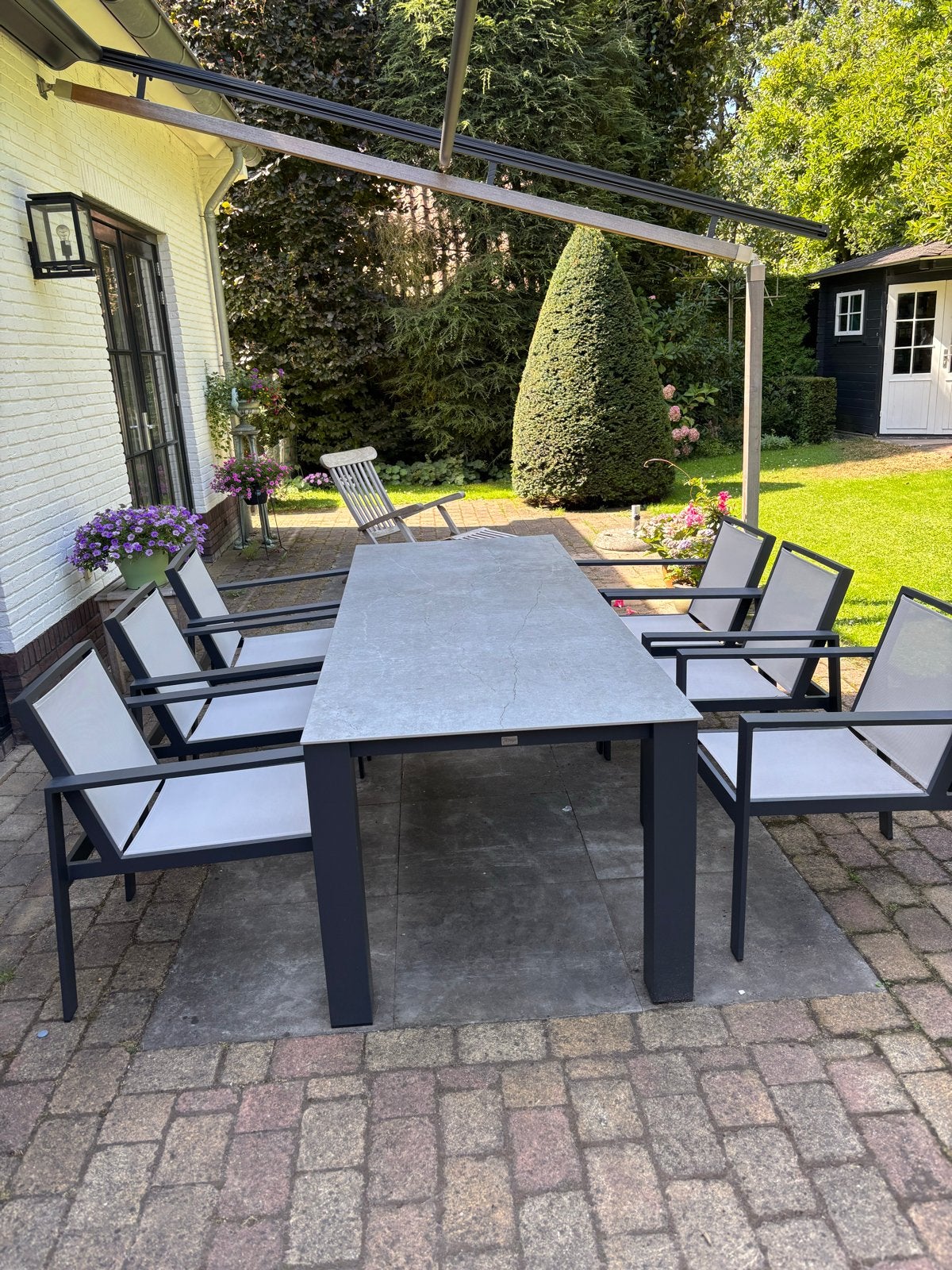 Bellagio tuinset met 6 stoelen en tafel, Ophalen, Eettafel, 6 zitplaatsen, Aluminium