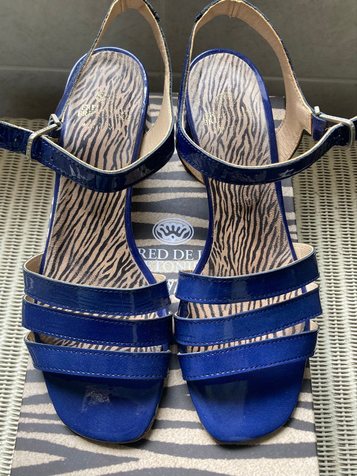 Fred de la Bretoniere sandalen, donkerblauw, maat 40, Blauw, Gedragen, Sandalen of Muiltjes, Ophalen of Verzenden