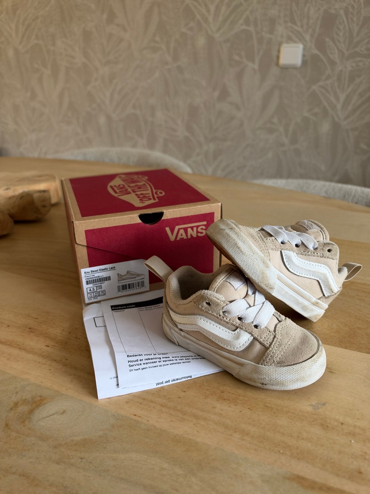 Zgan Vans Knu Skool Elastic Lace French Oak maat 20, Jongen of Meisje, Schoenen, Ophalen of Verzenden, Zo goed als nieuw