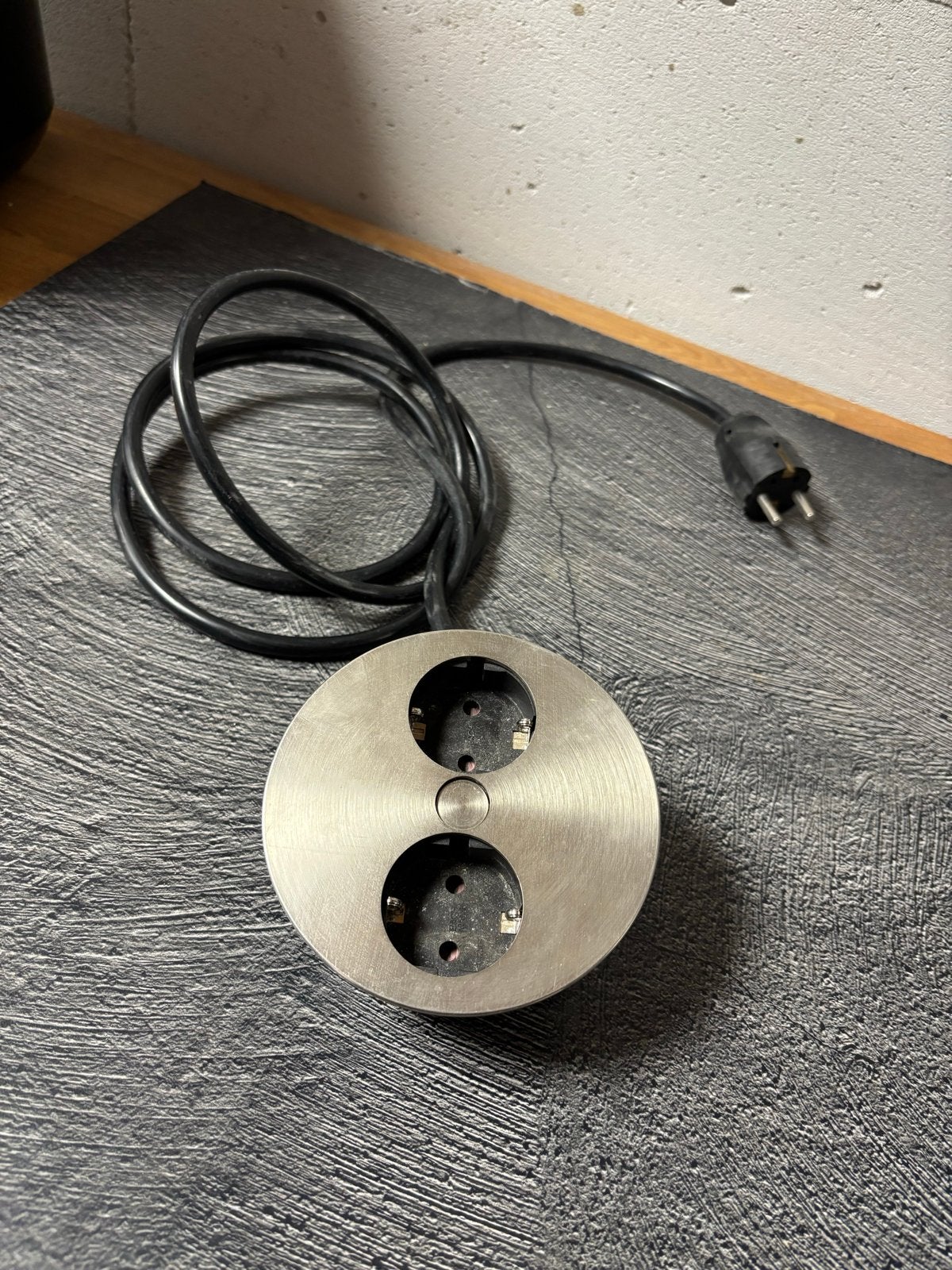 Inbouw stekkerdoos met 2 stopcontacten - RVS look, Ophalen of Verzenden, Gebruikt, Overige merken, Stekkerdoos