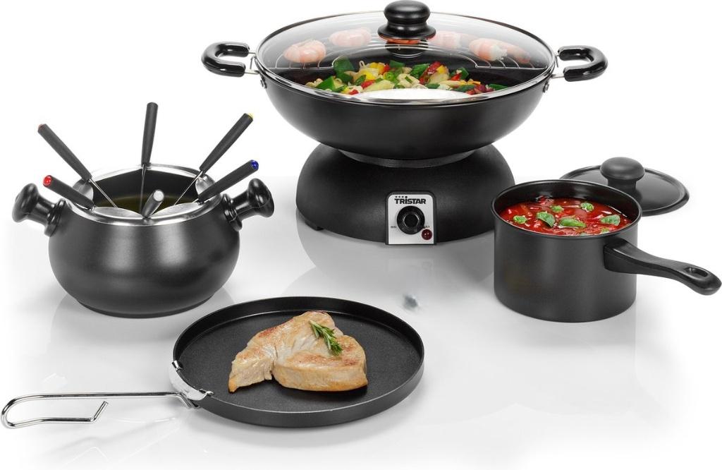 Tristar Wok Set BP-2986 met thermostaat 1200 W - ZGAN, Witgoed en Apparatuur, Gourmetstellen, Ophalen, Zo goed als nieuw, 4 t/m 7 personen