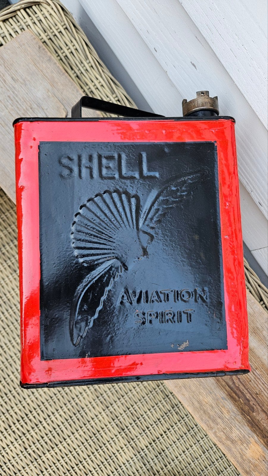 Shell Vliegtuigbenzinekan Jaren '30 Vintage, Ophalen of Verzenden, Gebruikt, Gebruiksvoorwerp