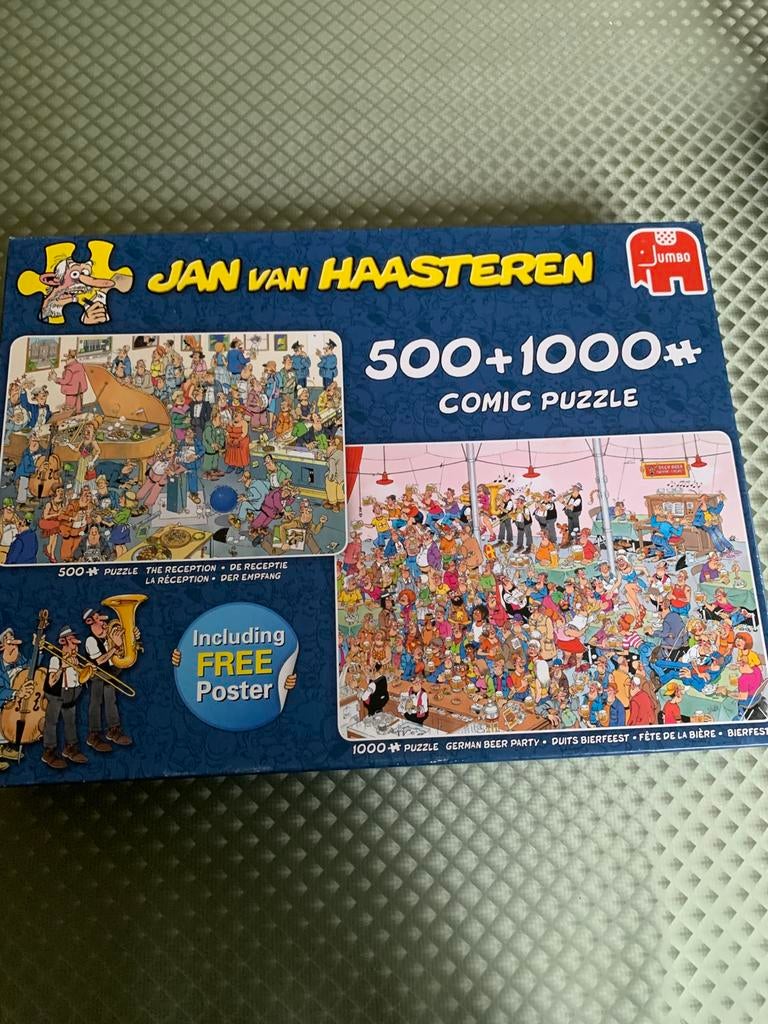 Jan v Haasteren1x 500,1x1000 in 1 doos, Ophalen of Verzenden, 500 t/m 1500 stukjes, Zo goed als nieuw
