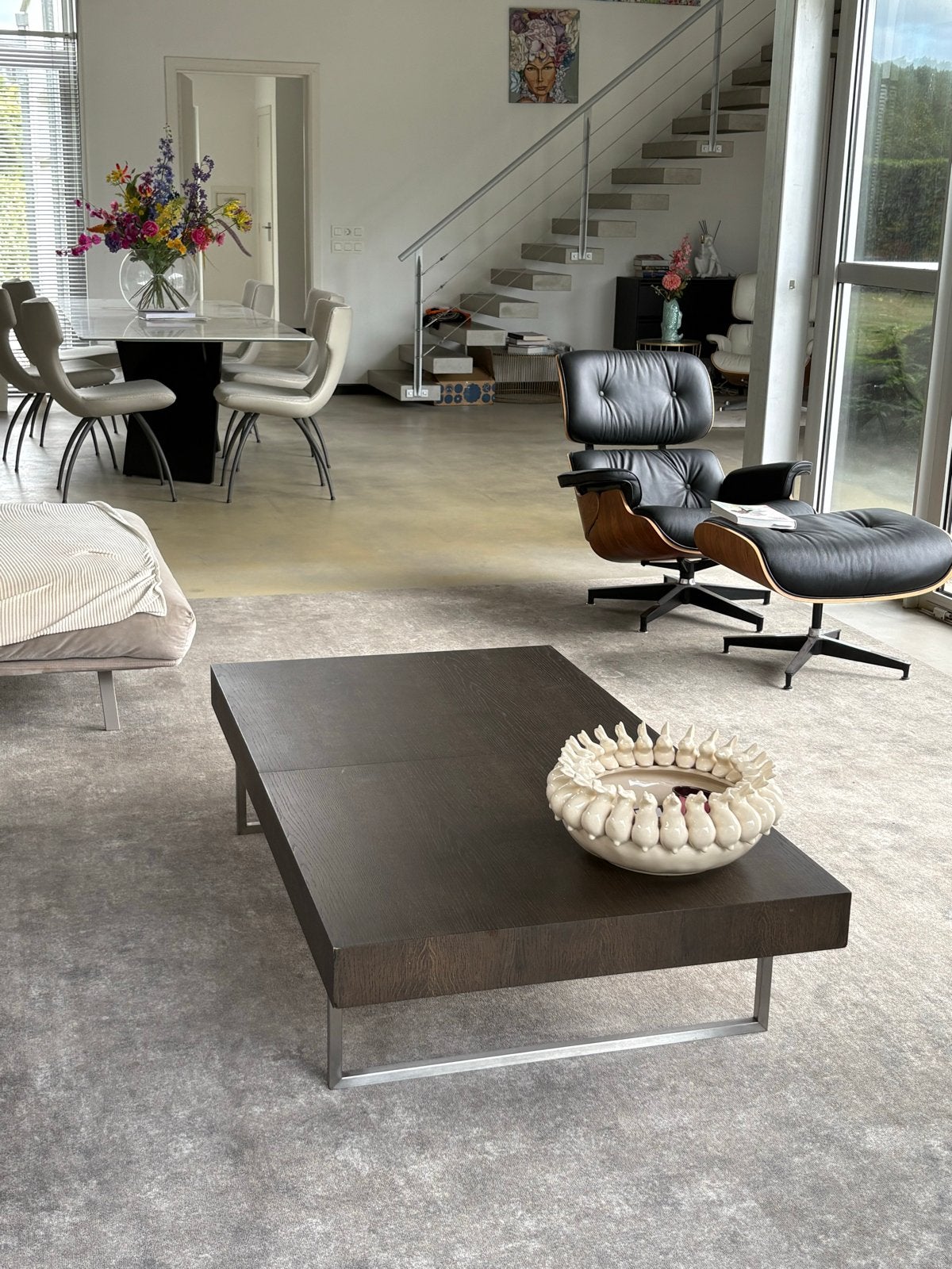 Uitschuifbare salon tafel van Leolux, Huis en Inrichting, Ophalen, Gebruikt, 100 tot 150 cm, Eikenhout