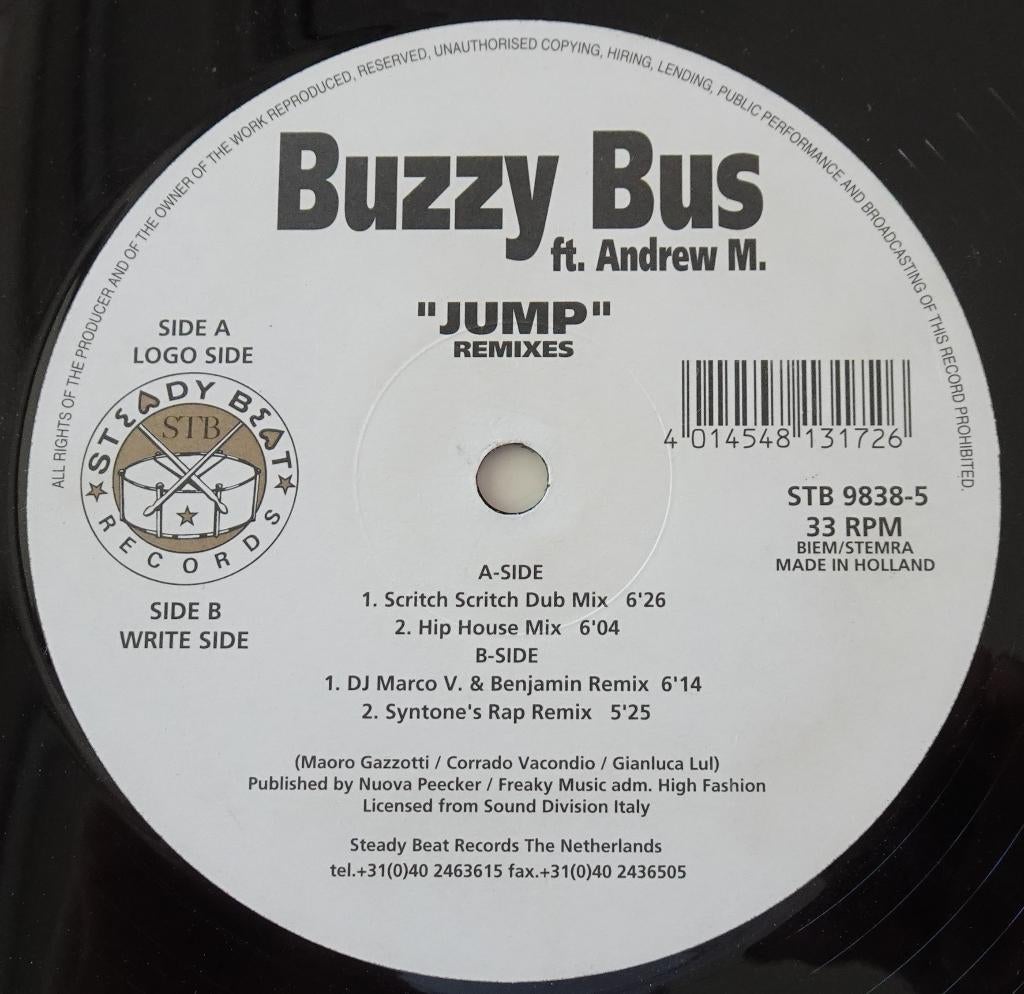 Buzzy Bus ft. Andrew M. - Jump Remixes 12'' House Vinyl 1998, Ophalen, Zo goed als nieuw, 12 inch