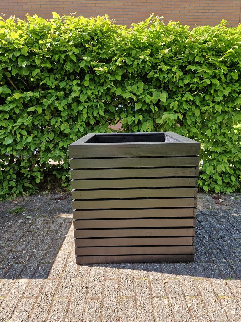 Luxe houten plantenbak 60x60x60 zwart handgemaakt, Tuin en Terras, Bloembakken en Plantenbakken, Ophalen, Nieuw, 60 tot 100 cm