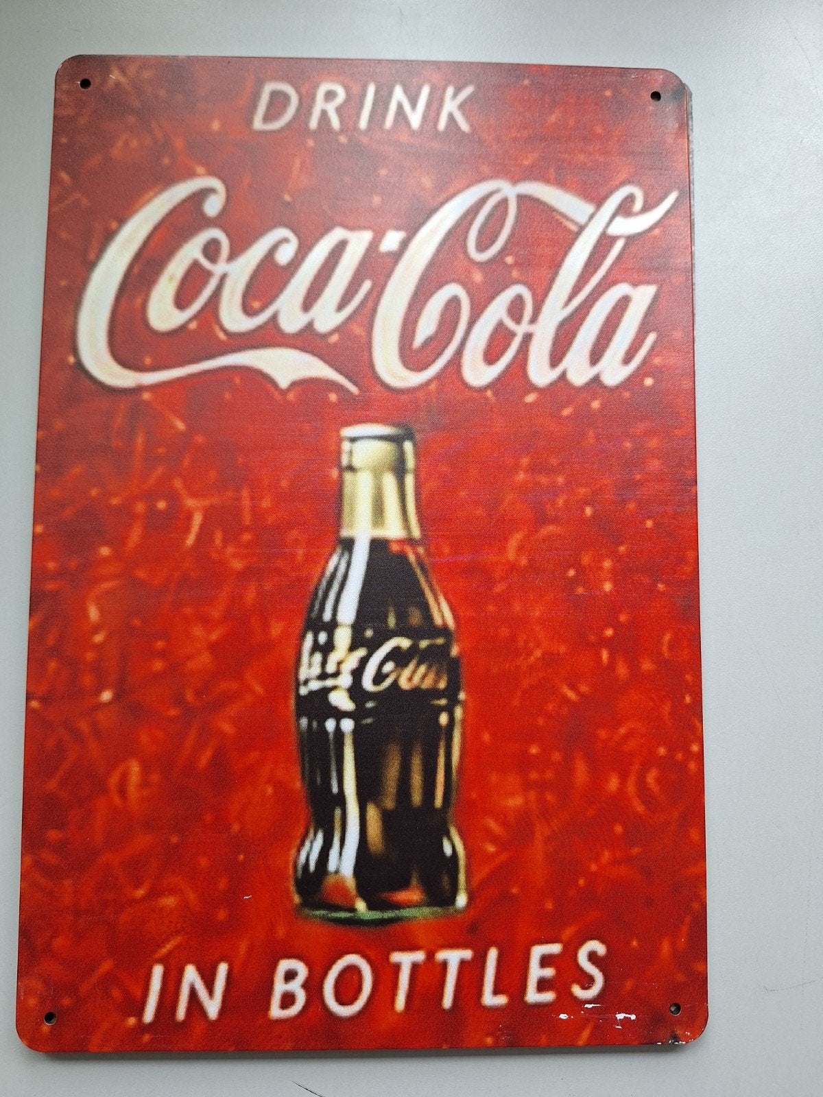 Vintage Coca-Cola Reclamebord - Drink Coca-Cola in Bottles, Verzamelen, Ophalen of Verzenden, Nieuw, Reclamebord