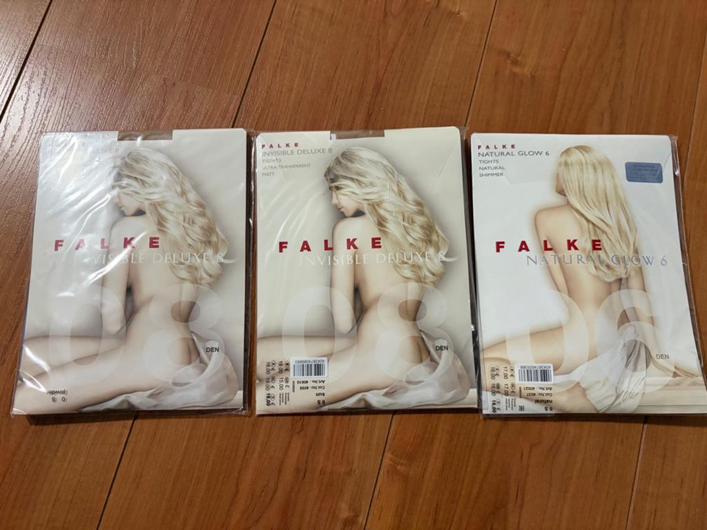 3x Falke Panty's: Invisible Deluxe 8 & Natural Glow 6, Ophalen of Verzenden, Nieuw, Overige kleuren, Panty